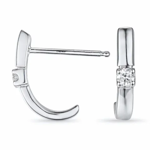 diamant halfcreool in 14 karaat witgoud met diamant 