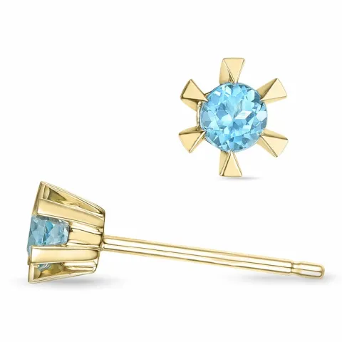 2 x 0,14 ct topaas solitaire oorbel in 14 karaat goud met topaas