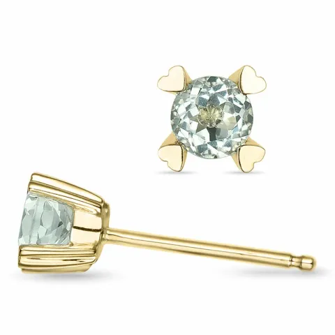 2 x 0,25 ct groene amethist solitaire oorbel in 14 karaat goud met amethist