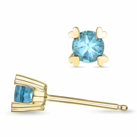 2 x 0,30 ct topaas solitaire oorbel in 14 karaat goud met topaas