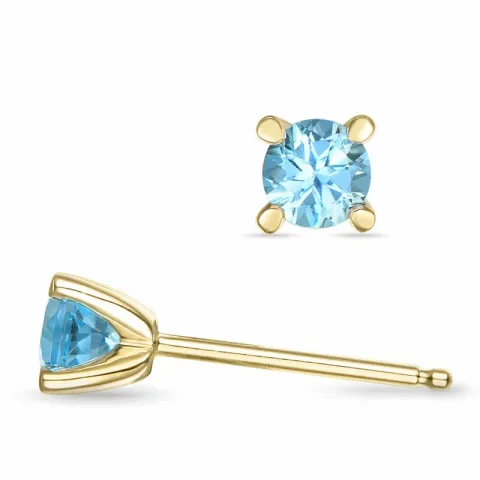 2 x 0,30 ct topaas solitaire oorbel in 14 karaat goud met topaas