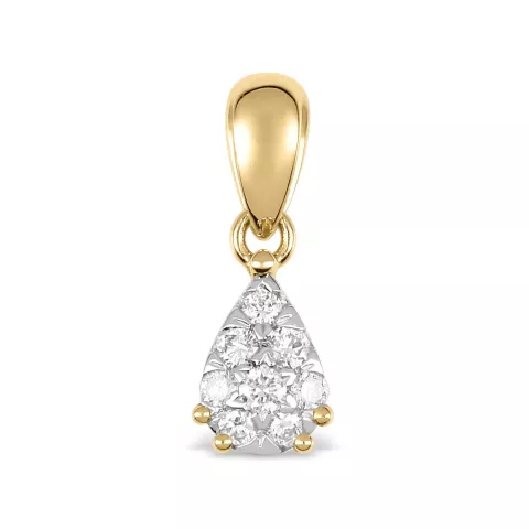 Druppelvormig diamant hanger in 14 caraat goud 0,23 ct