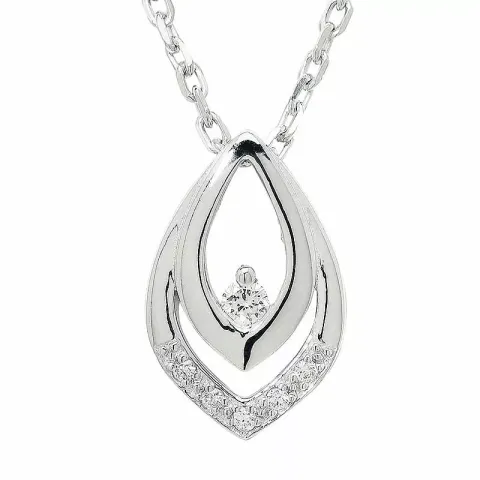 diamanten hanger in 14 caraat witgoud 0,13 ct
