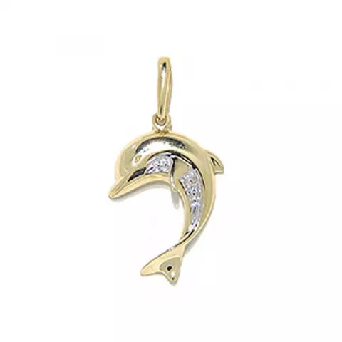 dolfijn hanger in 14 karaat goud met rodium