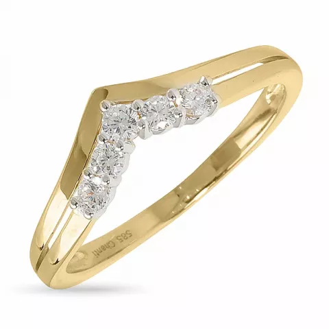 Elegant witte zirkoon ring in 14 karaat goud met rodium