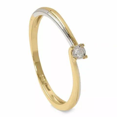 diamant ring in 14 karaat goud met rhodium 0,02 ct