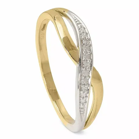 diamant ring in 14 karaat goud met rhodium 0,017 ct