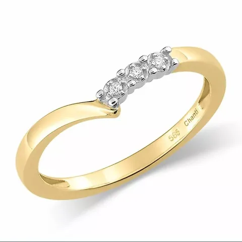 diamant ring in 14 karaat goud met rhodium 0,015 ct