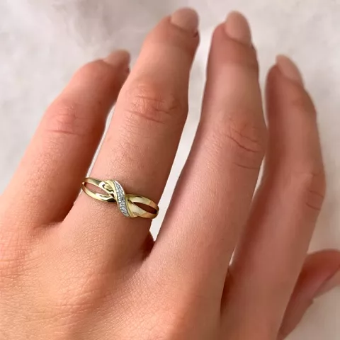 Eenvoudige diamant ring in 14 karaat goud met rhodium 0,01 ct