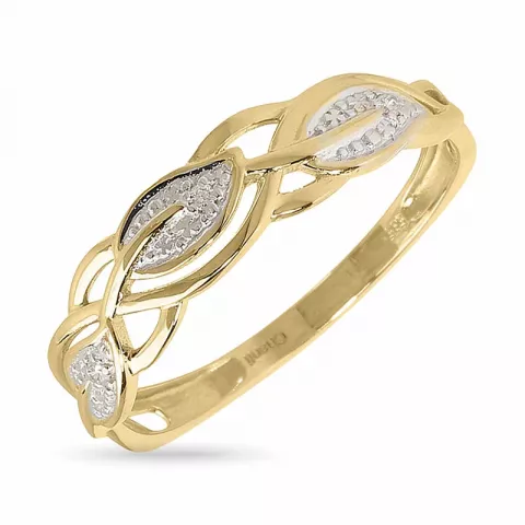 diamant gouden ring in 14 karaat goud met rhodium 0,015 ct