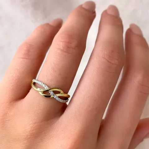 Ring in 14 karaat goud met rhodium 0,036 ct