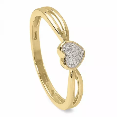 diamant hart ring in 14 karaat goud met rhodium 0,028 ct