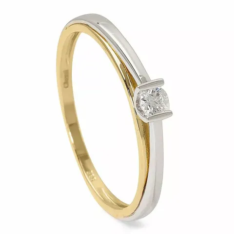 Elegant diamant gouden ring in 14 karaat goud met rhodium 0,08 ct