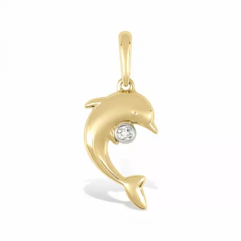 dolfijn hanger in 14 karaat goud met rodium
