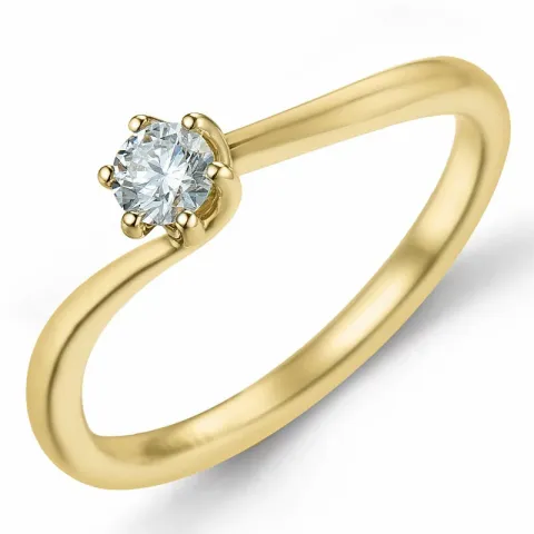 diamant ring in 14 karaat goud 0,20 ct