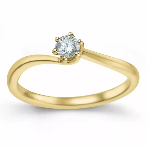 diamant ring in 14 karaat goud  0,20 ct