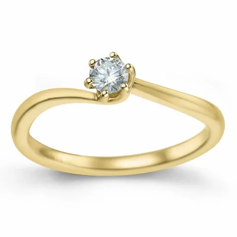 diamant ring in 14 karaat goud 0,20 ct