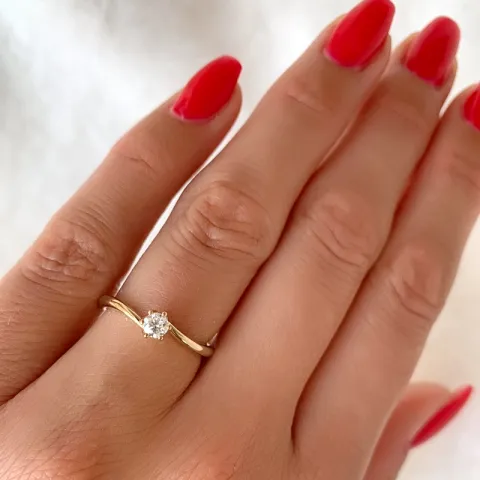 diamant ring in 14 karaat goud 0,20 ct