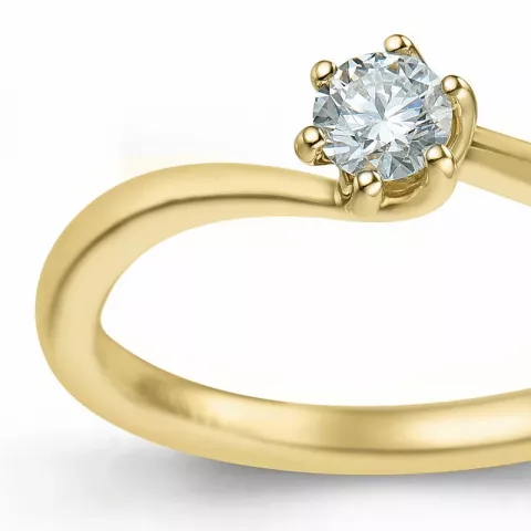 diamant ring in 14 karaat goud  0,20 ct