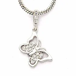 Vlinder hanger in 14 karaat witgoud