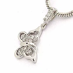 Vlinder hanger in 14 karaat witgoud