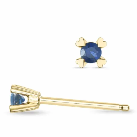 2 x 0,07 ct saffier solitaire oorbel in 14 karaat goud met saffier