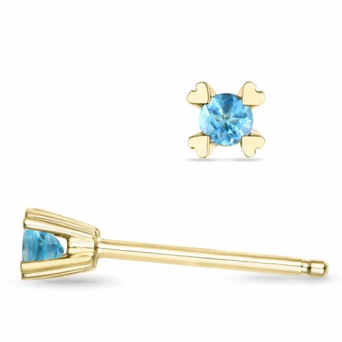 2 x 0,06 ct topaas solitaire oorbel in 14 karaat goud met topaas