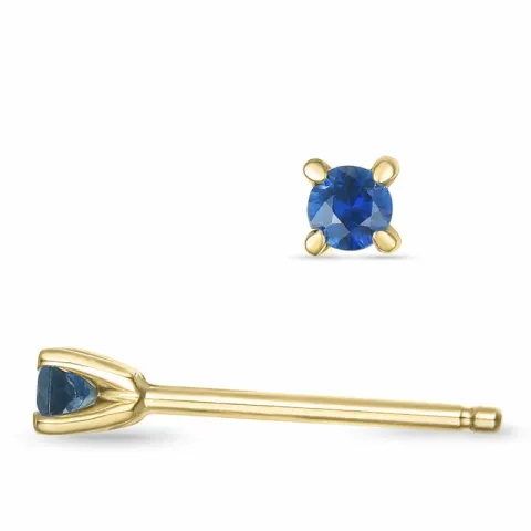 2 x 0,07 ct saffier solitaire oorbel in 14 karaat goud met saffier