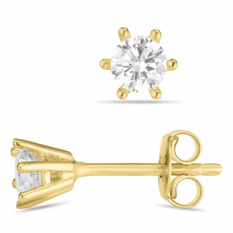 solitaire oorbel in 9 karaat goud met