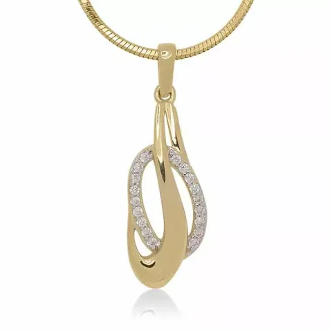 Abstract zirkoon hanger in 9 karaat goud