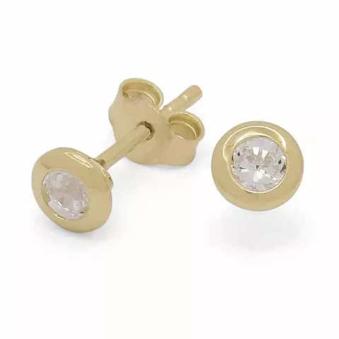 5 mm rond oorsteker in 9 karaat goud met zirkoon