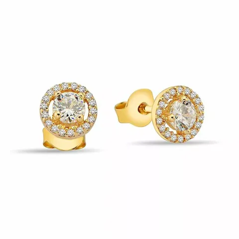Rond bling bling oorbellen in 9 karaat goud met