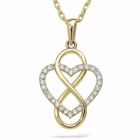 infinity ketting met hanger in verguld sterlingzilver met hanger in 9 karaat goud