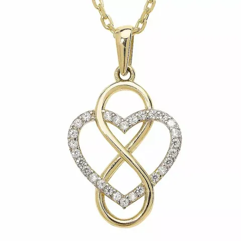 infinity ketting met hanger in verguld sterlingzilver met hanger in 9 karaat goud