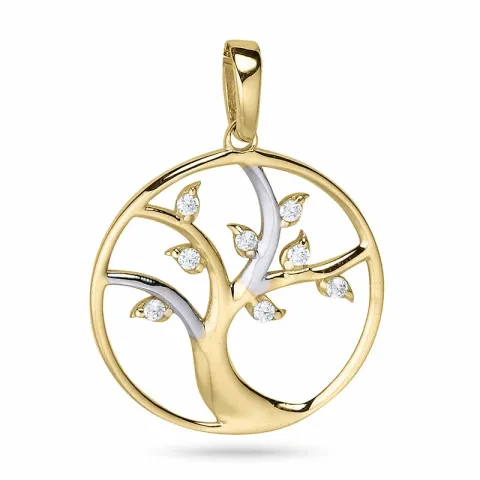 15 mm boom van het leven hanger in 9 karaat goud