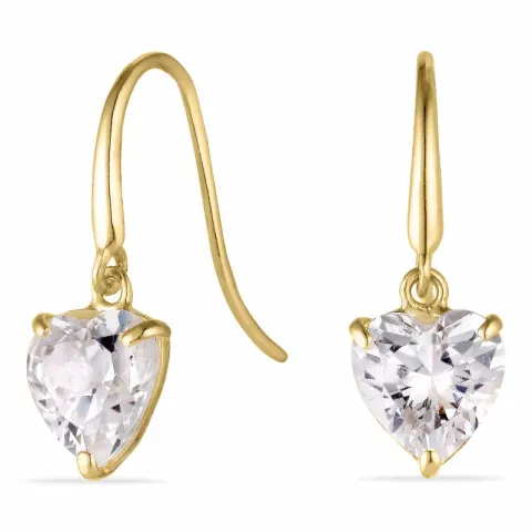 hart oorbellen in 9 karaat goud met zirkoon - Gold Collection