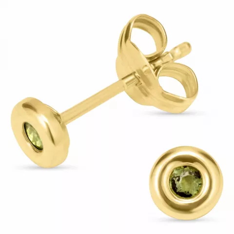 4 mm rond oorbellen in 9 karaat goud met zirkonen
