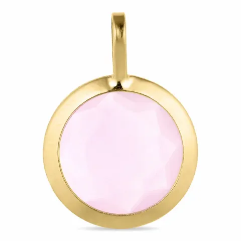 Rond pink hanger in 9 karaat goud