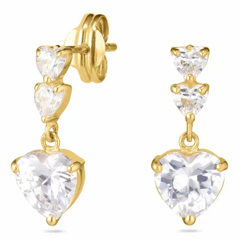 hart oorbellen in 9 karaat goud met 