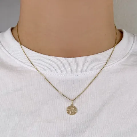 11 mm boom van het leven hanger in 9 karaat goud