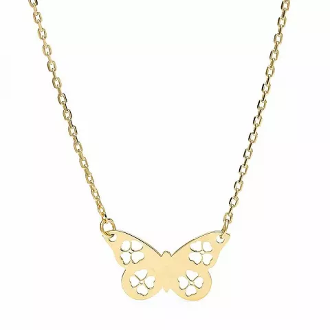 vlinder hanger met ketting in 9 karaat goud