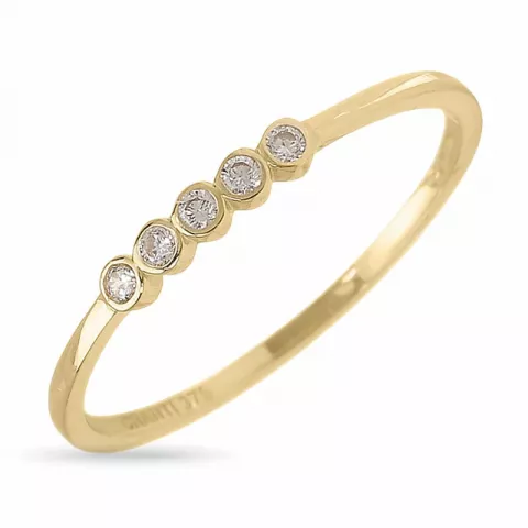 Elegant smal witte zirkoon ring in 9 karaat goud