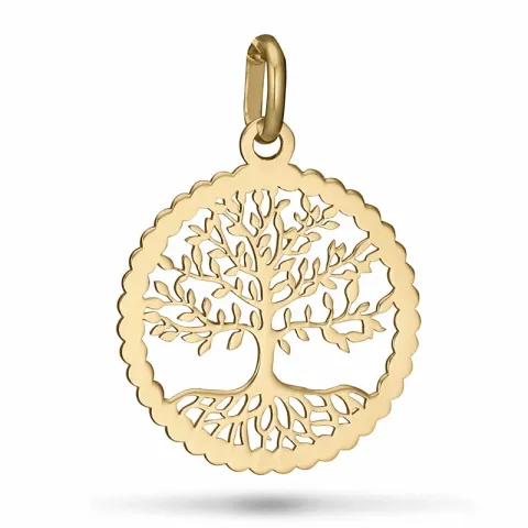 rond boom van het leven hanger in 9 karaat goud