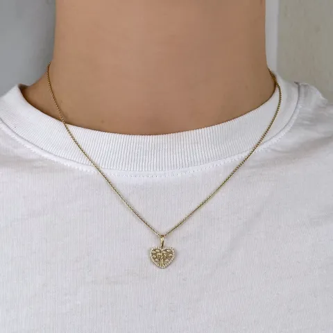 hart boom van het leven hanger in 9 karaat goud