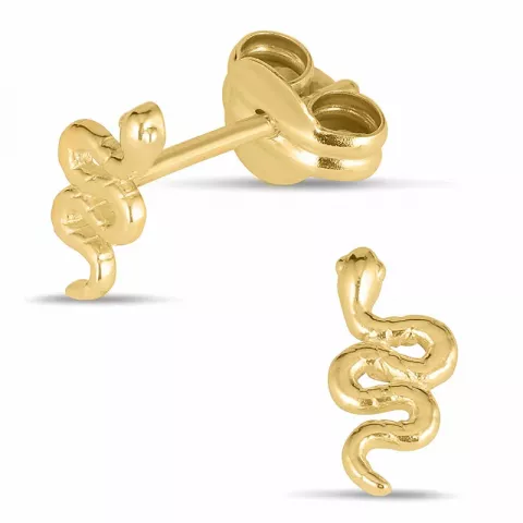 eenvoudige slangen oorsteker in 9 karaat goud