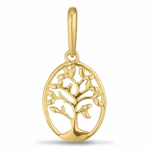 ovaal boom van het leven hanger in 9 karaat goud