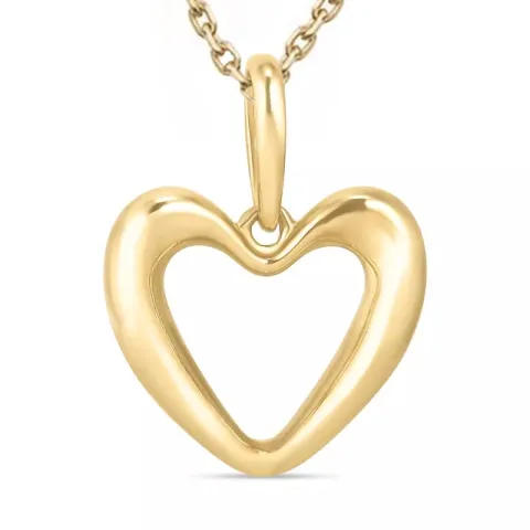 hart ketting in verguld sterlingzilver met hanger in 9 karaat goud