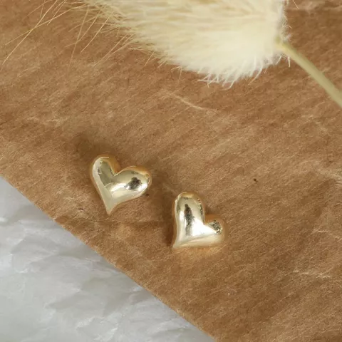 hart oorbellen in 14 karaat goud