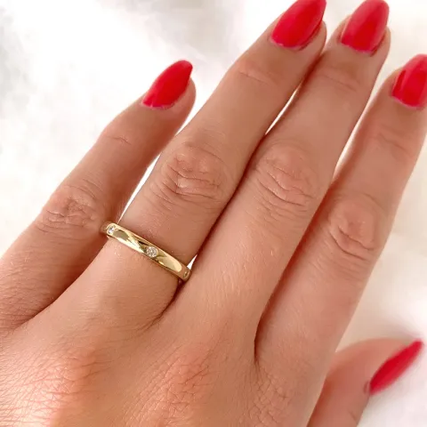 diamant ring in 14 karaat goud 0,101 ct