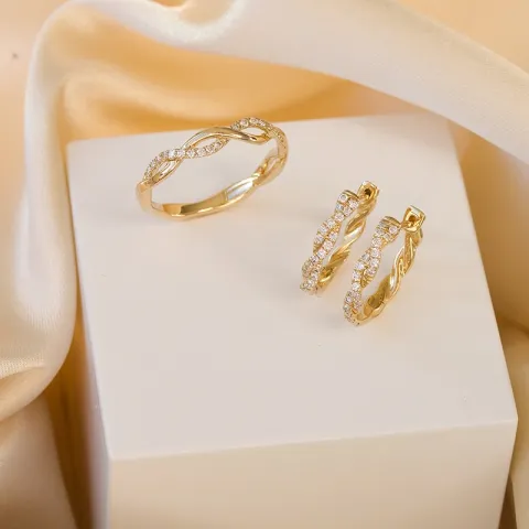 diamant ring in 14 karaat goud 0,15 ct